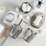 Locco Decor Bathroom Accessory Set Acrylic Tumbler, Soap Dispenser, Tooth Holder
