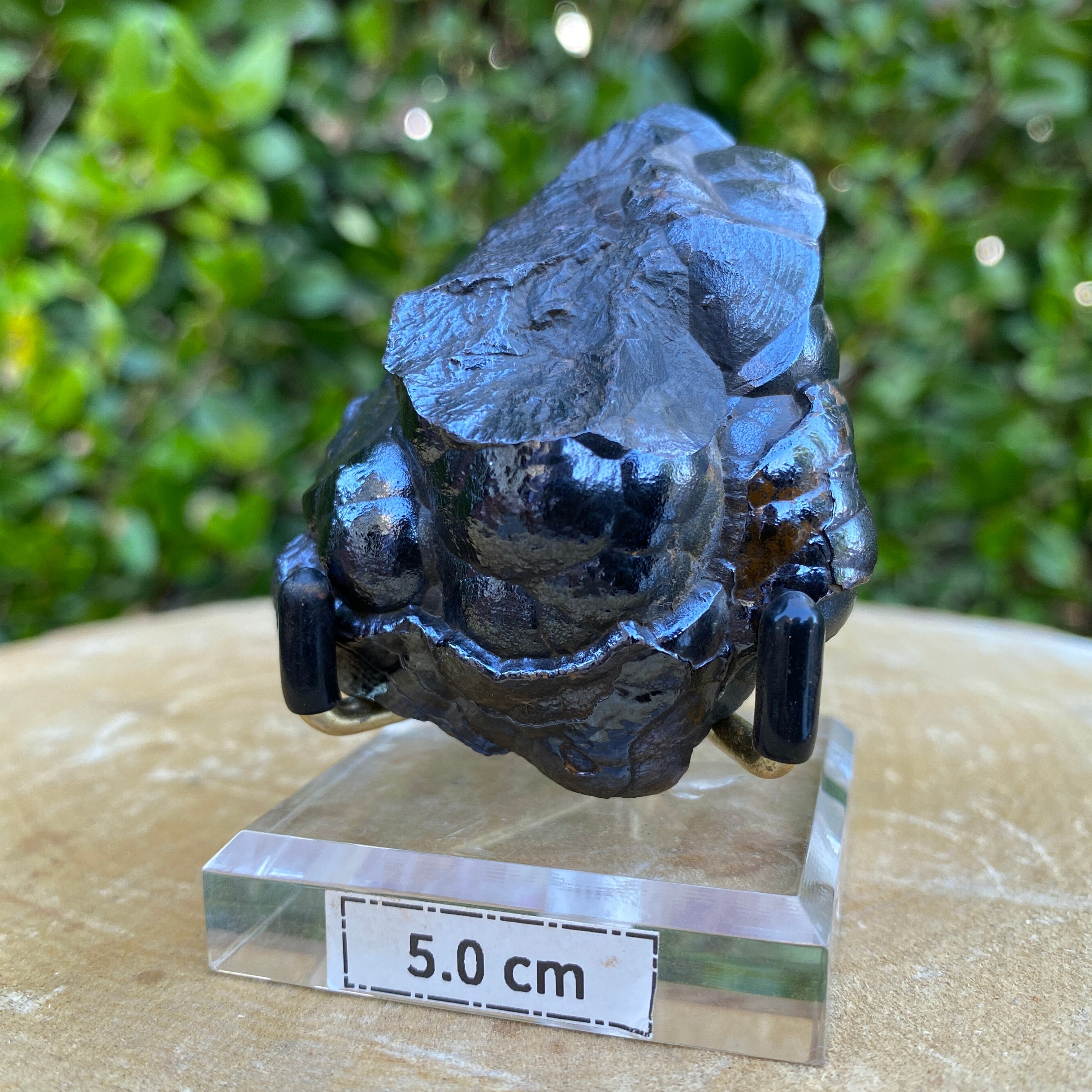 126.0g 7x7x3cm Black Botryoidal Hematite from Morocco