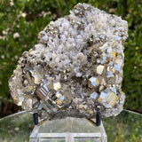 1.33kg 14x12x5cm Gold pyrite with Quartz Galena from Peru