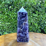 1.15kg 18x8x6cm Purple Banded Chevron Amethyst Point Tower from South Africa