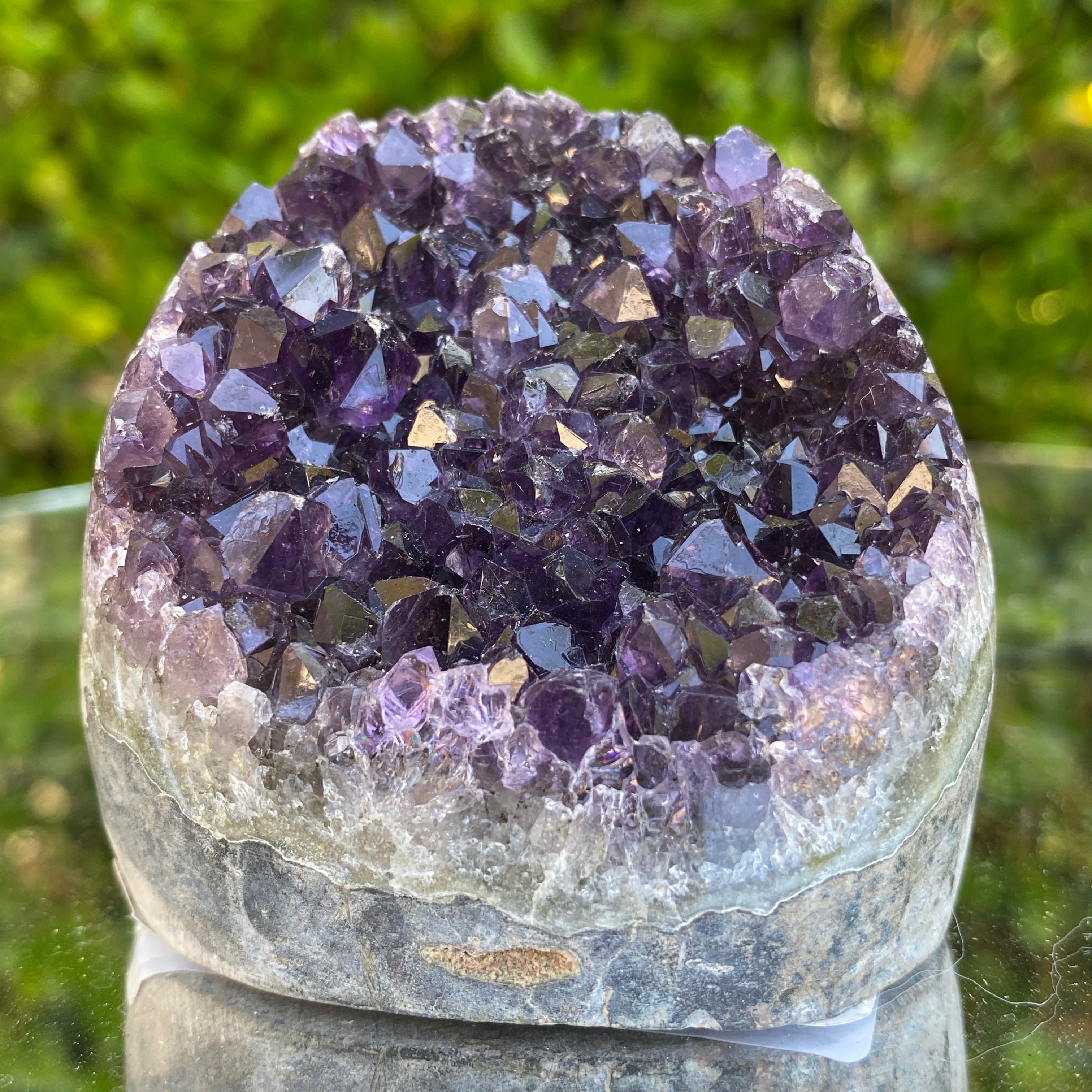 264g 7x7x5cm Grade A+ Big Smooth Crystal Purple Amethyst Geode from Uruguay