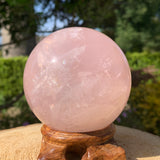758g 8x8x8cm Pink Rose Quartz Sphere from China