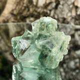 60g 5x4x3cm Glass Green and Clear Fluorite from Xianghualing,Hunan,CHINA