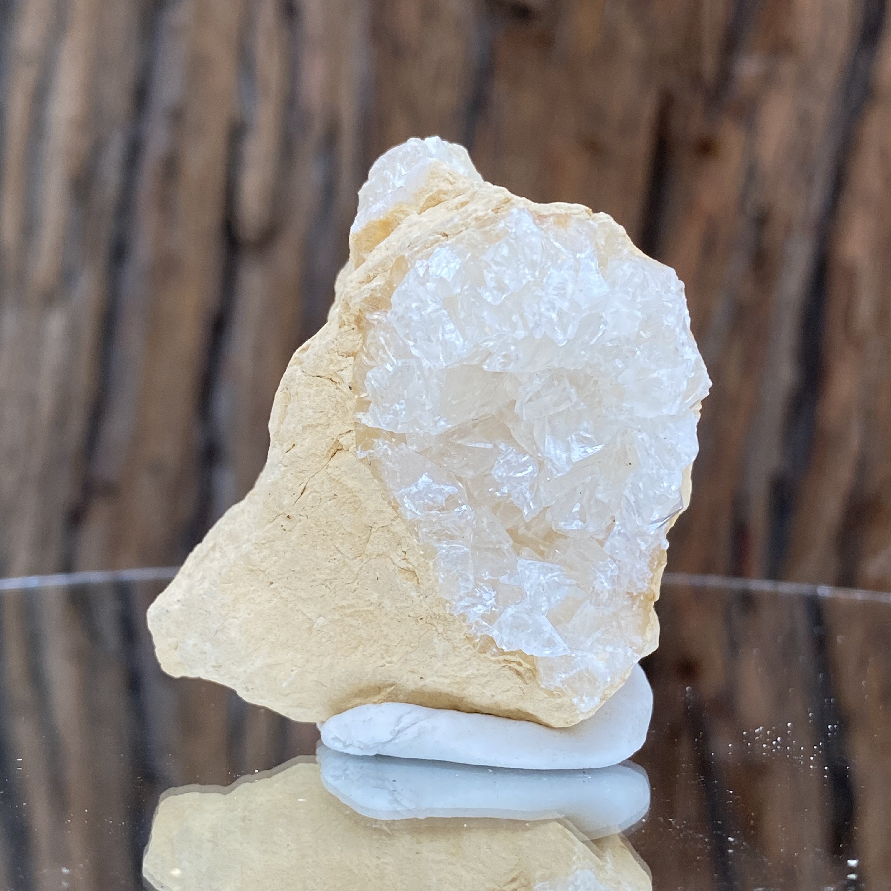 48g 5x4x3cm Clear Calcite Geode from Morocco - Locco Decor
