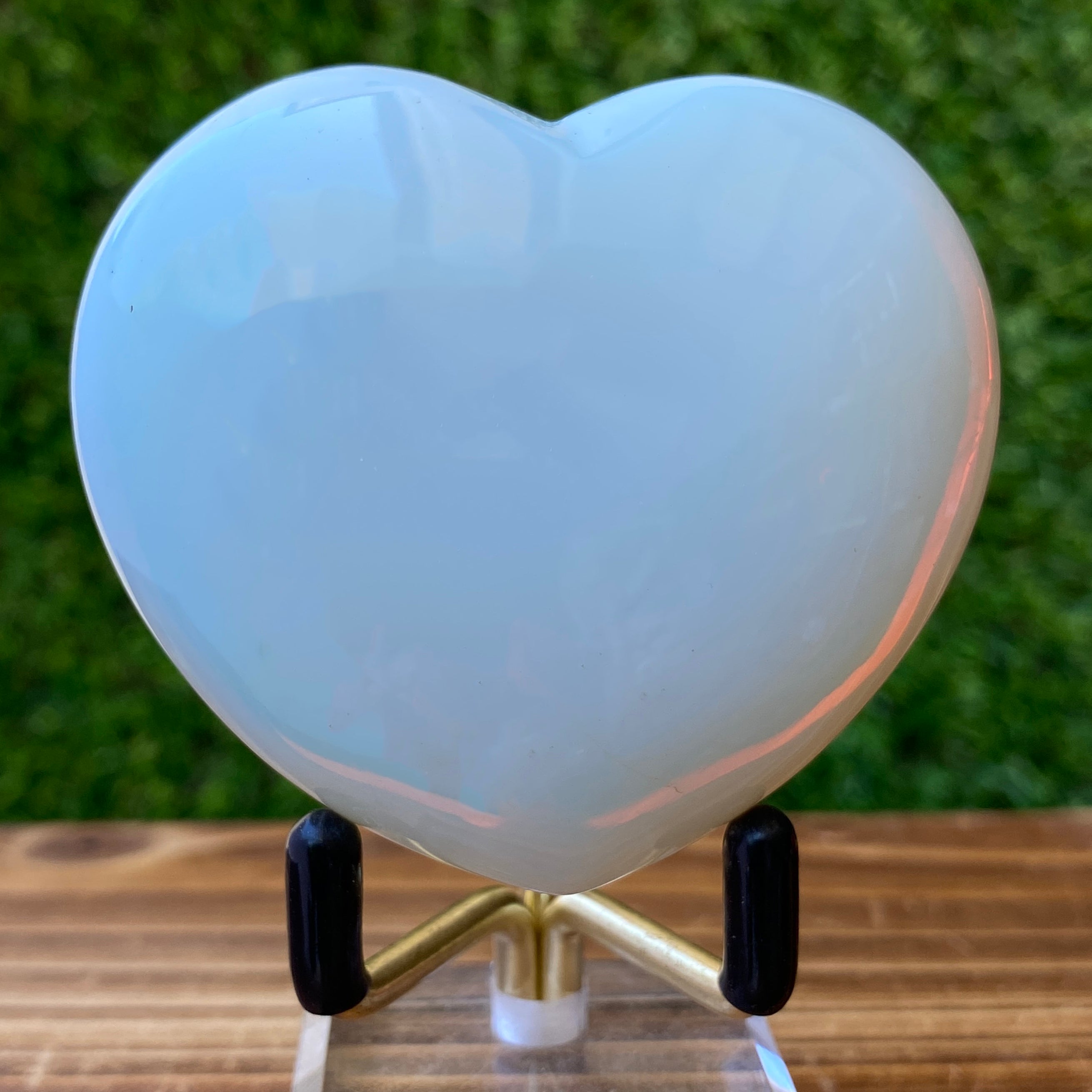 White Man-Made Opal Heart