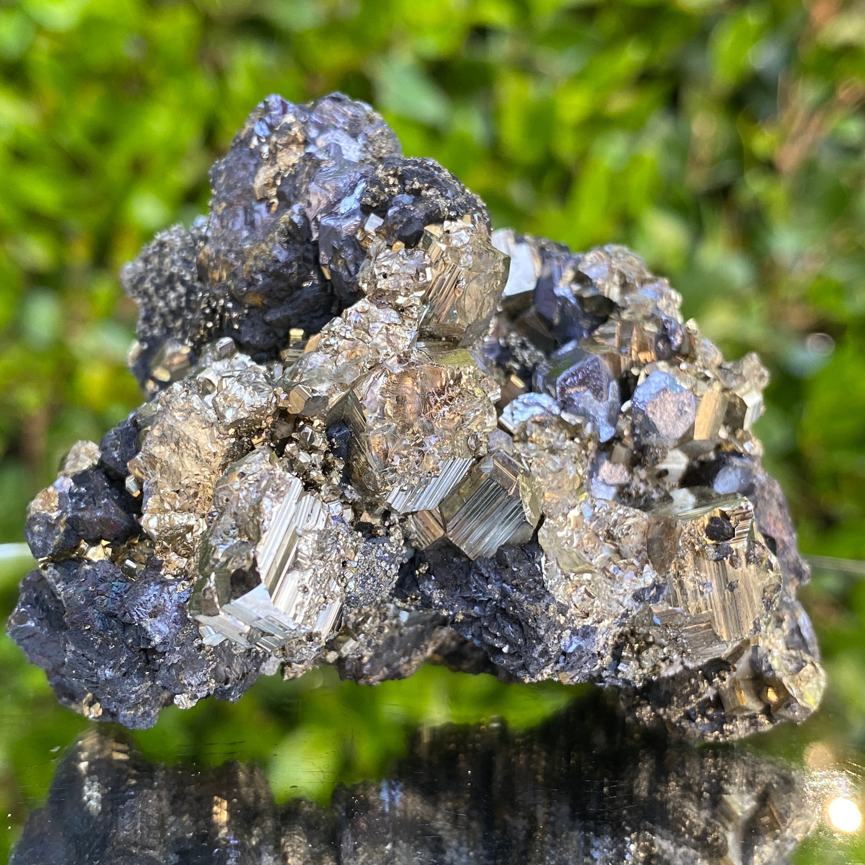 306g 7x6.5x5cm Silver Galena and Gold Pyrite from Peru
