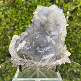 1.15kg 15x13x8cm Cubic Matrix White Calcite Spikes Grey Fluorite from Balochistan, Pakistan