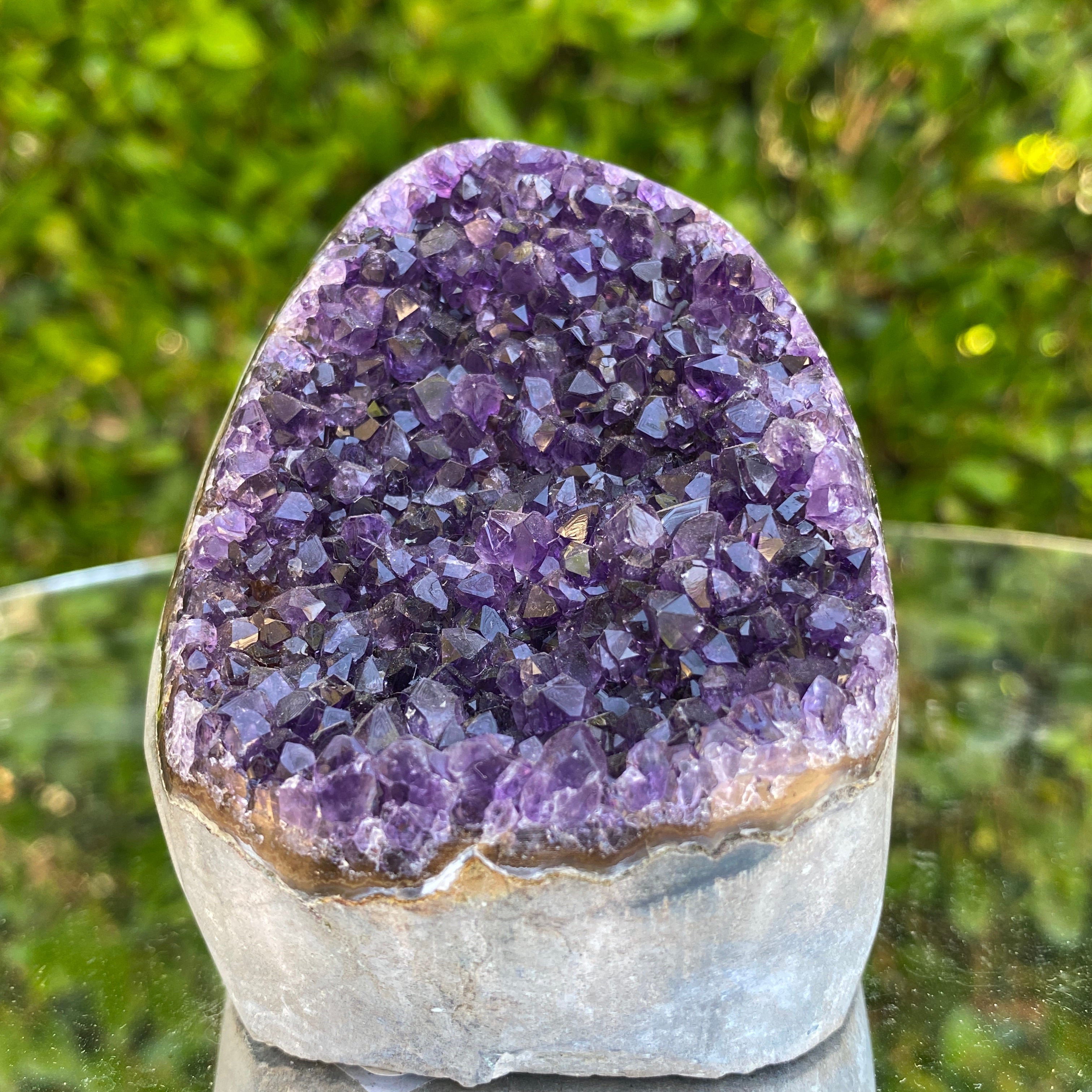 448g 8x7x7cm Grade A+ Big Smooth Crystal Purple Amethyst Geode from Uruguay