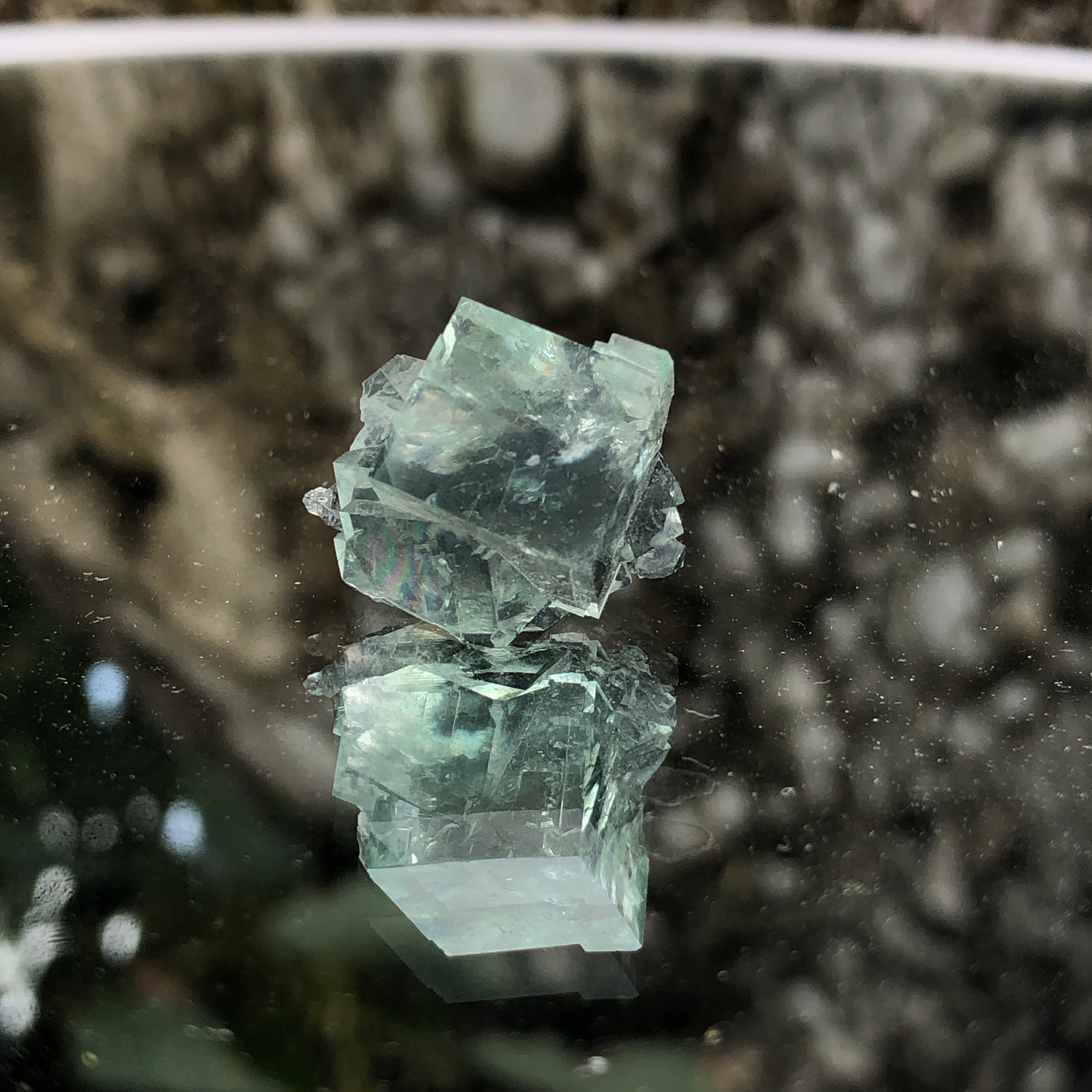 5g 2x2x2cm Glass Green and Clear Fluorite from Xianghualing,Hunan,CHINA