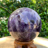 1.44kg 10x10x10cm Purple Banded Chevron Amethyst Sphere from South Africa