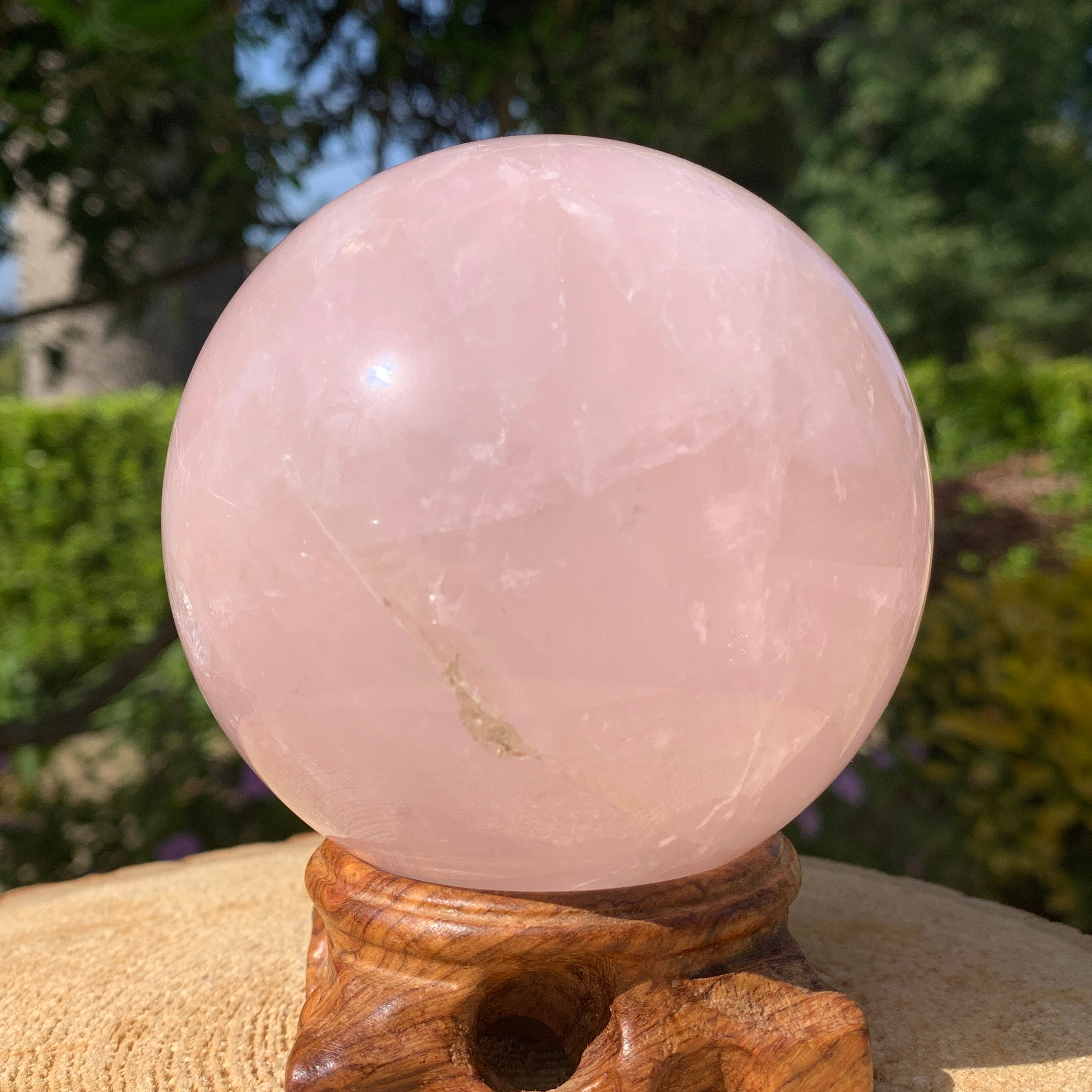 938g 8x8x8cm Pink Rose Quartz Sphere from China