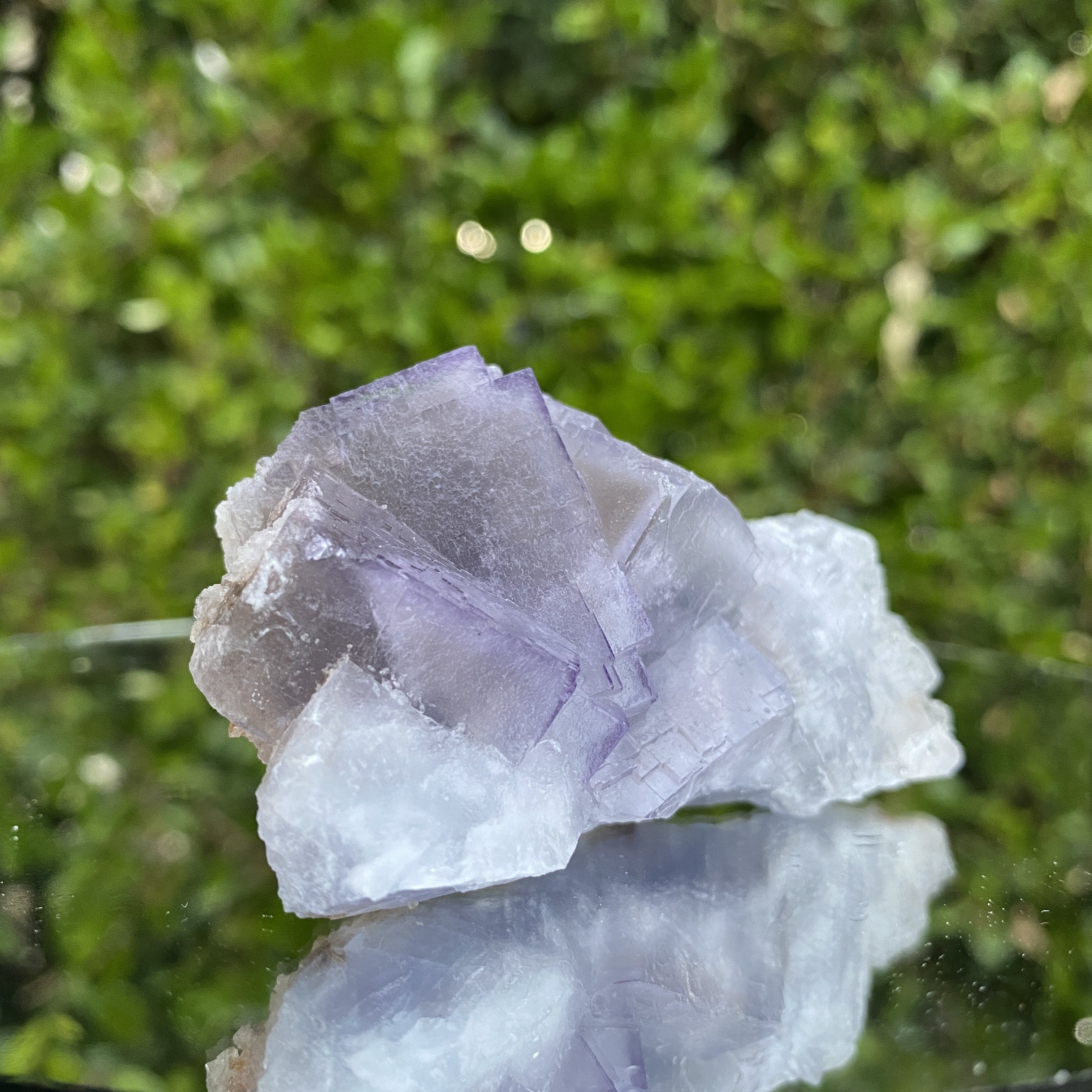 102g 8x5x3cm Bicolor White and Purple Fluorite from Balochistan, Pakistan - Locco Decor