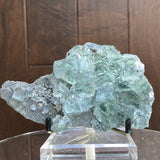 860g 15x9x8cm Glass Green Clear Transparent Fluorite from China - Locco Decor