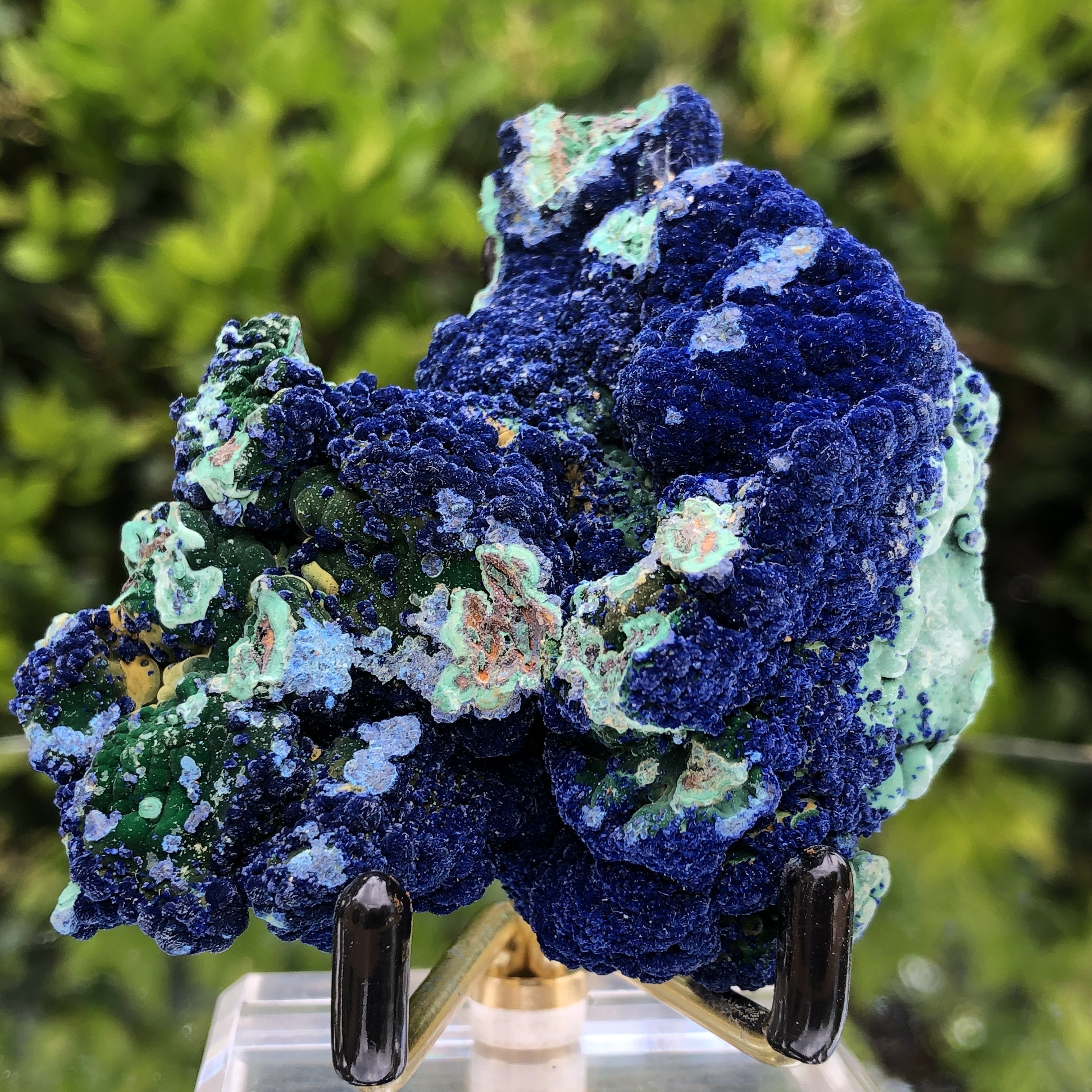 140g 8x4x6cm Rare Super Densed Shiny Blue Azurite w/ green Malachite from Sepon Mine, Laos - Locco Decor