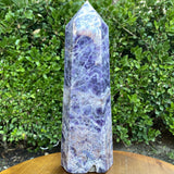 3.89kg 33x10x7cm Purple Banded Chevron Amethyst Point Tower from South Africa