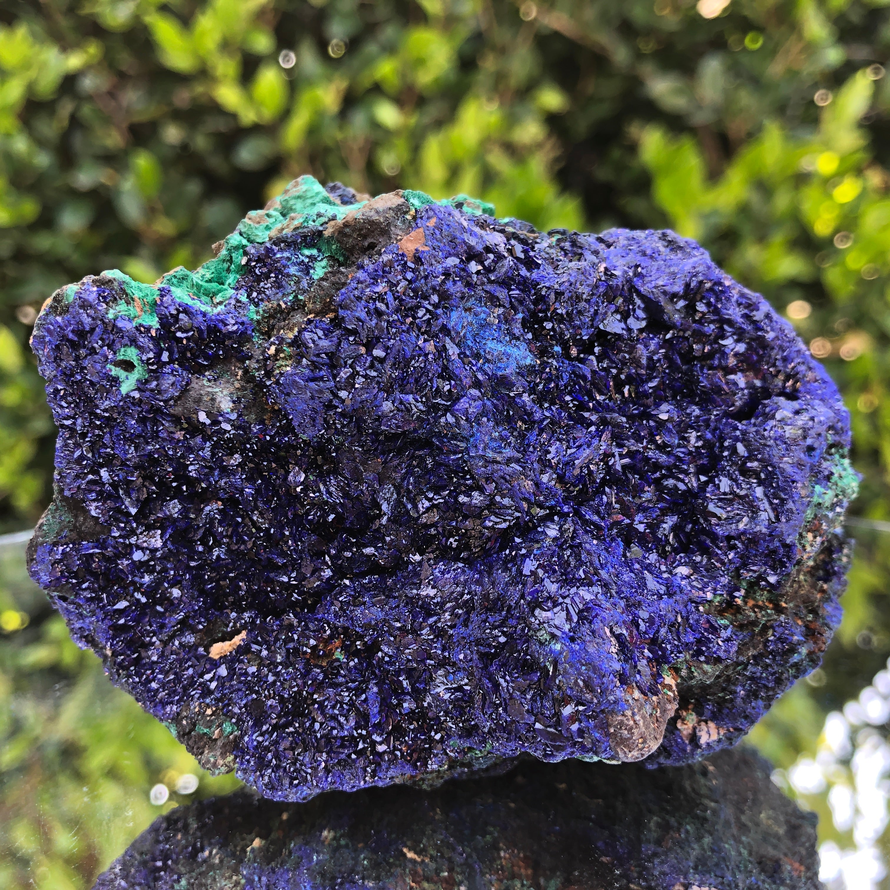 704g 11x8x8cm Blue Azurite w/ green Malachite from Sepon Mine, Laos