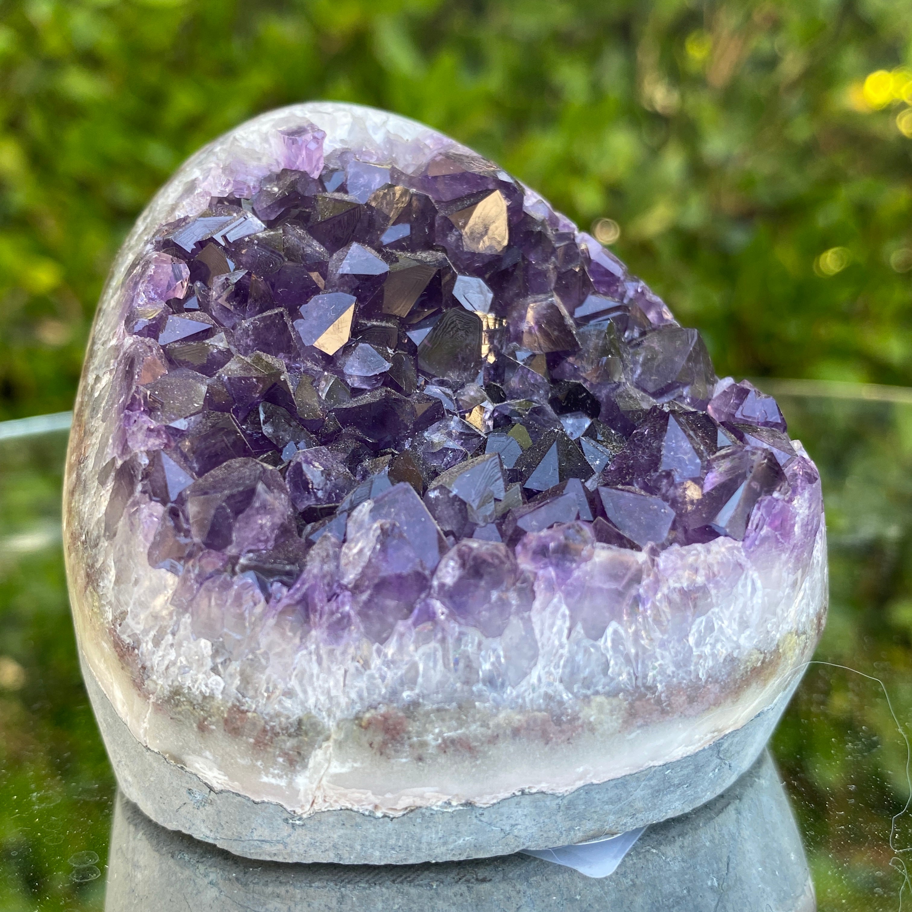 334g 7x7x7cm Grade A+ Big Smooth Crystal Purple Amethyst Geode from Uruguay