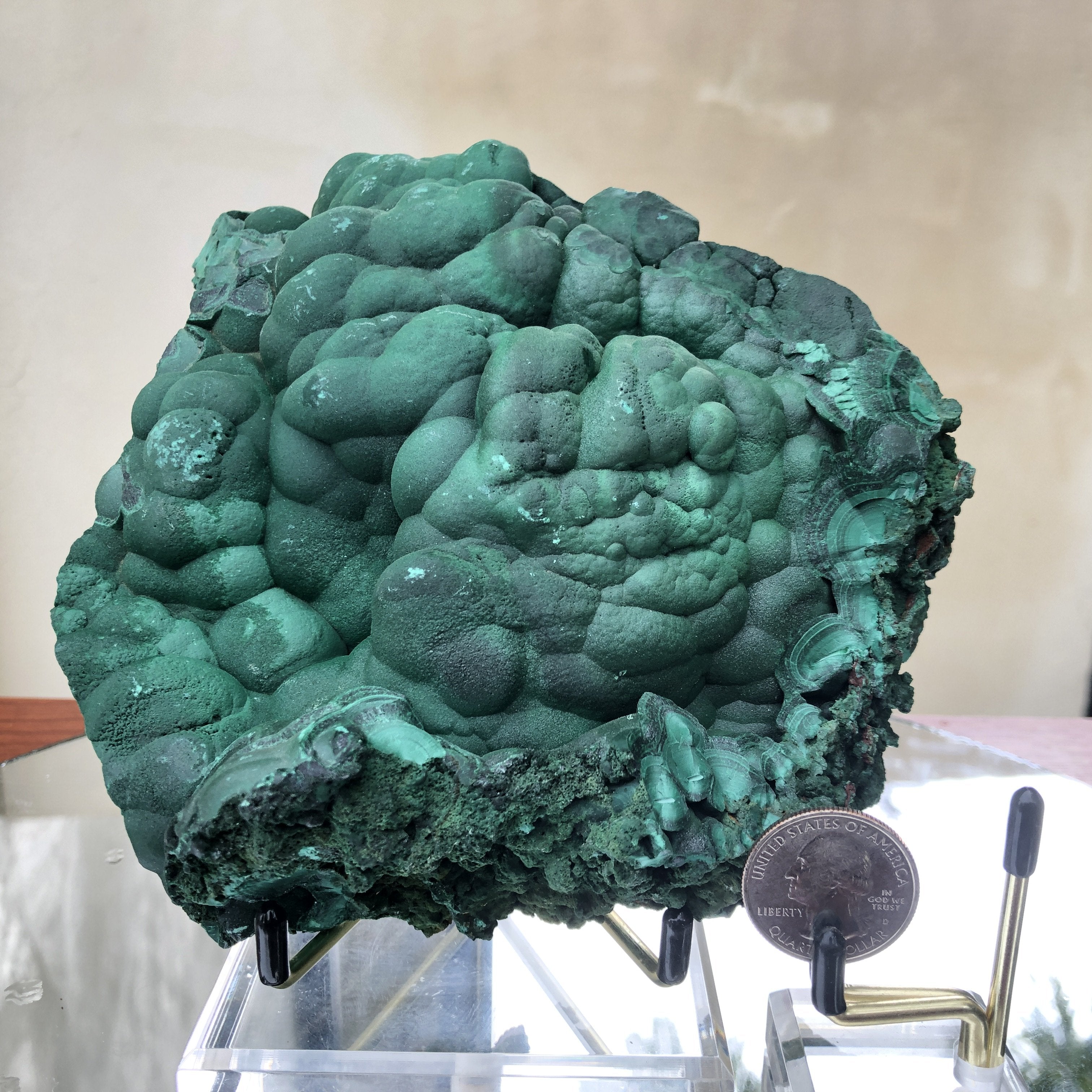 1.336kg 15x14x6cm Shiny Green Malachite from Sepon Mine, Laos - Locco Decor