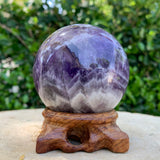 540g 6x6x6cm Purple Banded Chevron Amethyst Sphere from South Africa