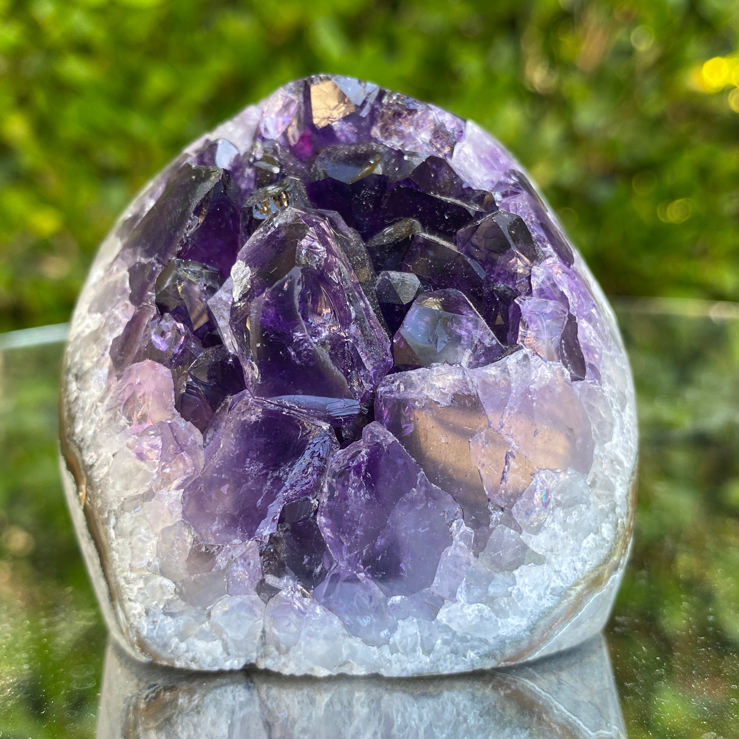 304g 7x6x6cm Grade A+ Big Smooth Crystal Purple Amethyst Geode from Uruguay