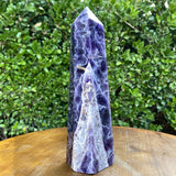 1.05kg 22x7x6cm Purple Banded Chevron Amethyst Point Tower from South Africa