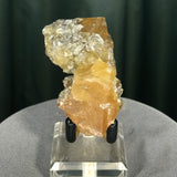 96g 5x3x3cm Orange Scheelite with Silver Muscovite from Mt. Xuebaoding,Sichuan,CHINA