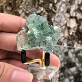 44g 4x4x2cm Glass Green and Clear Fluorite from Xianghualing,Hunan,CHINA