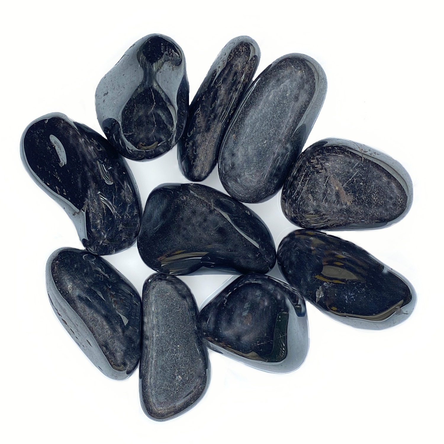 Bulk Tumbled Stone - Large - Black Hematite from Brazil