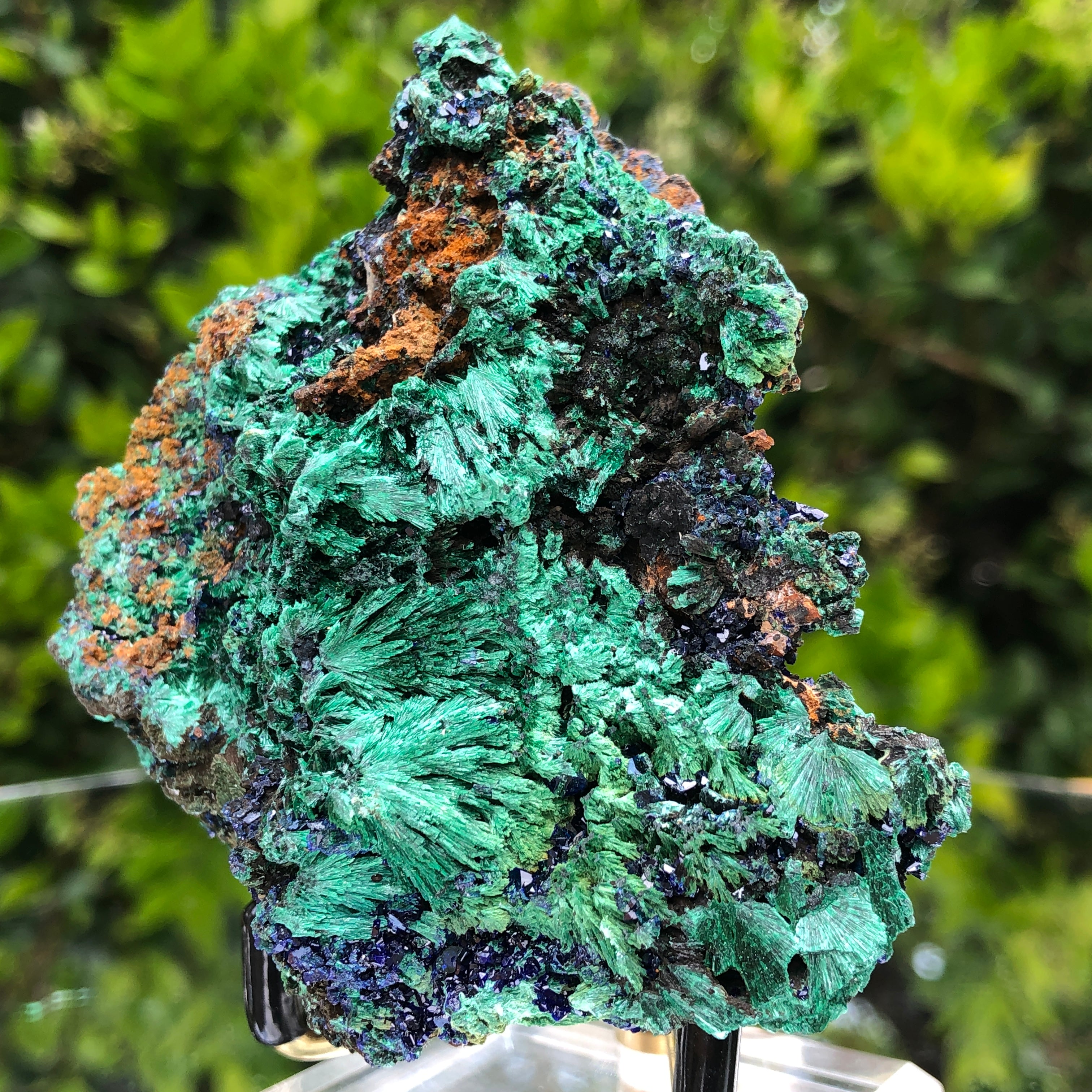 240g 8.5x7.3x4.5cm Shiny Blue Azurite w/ green Malachite from Sepon Mine, Laos