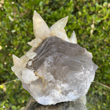 1.42kg 14x13x12cm Spiky White Calcite Grey Fluorite from Balochistan, Pakistan - Locco Decor