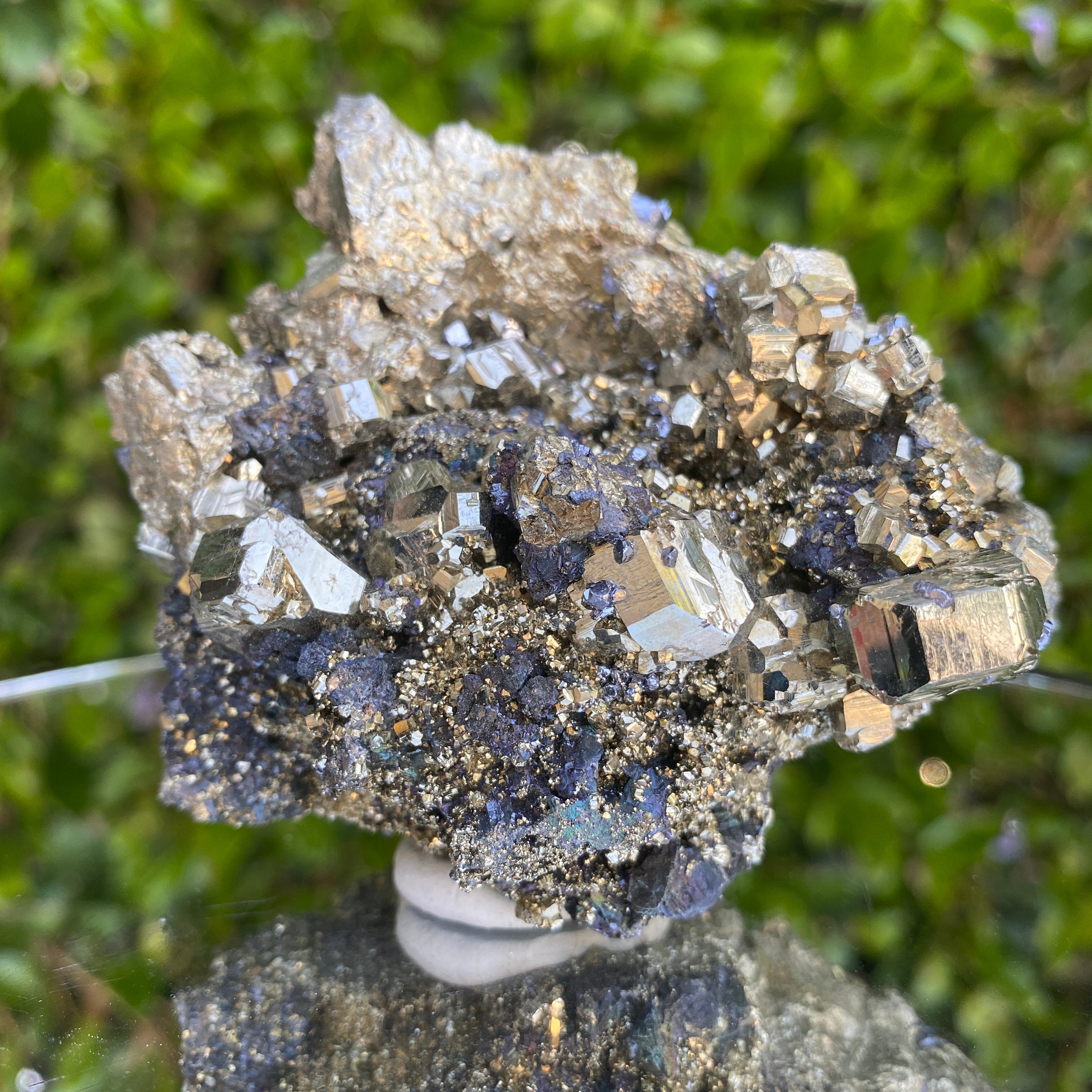 450g 8x8x6cm Silver Galena and Gold Pyrite from Peru