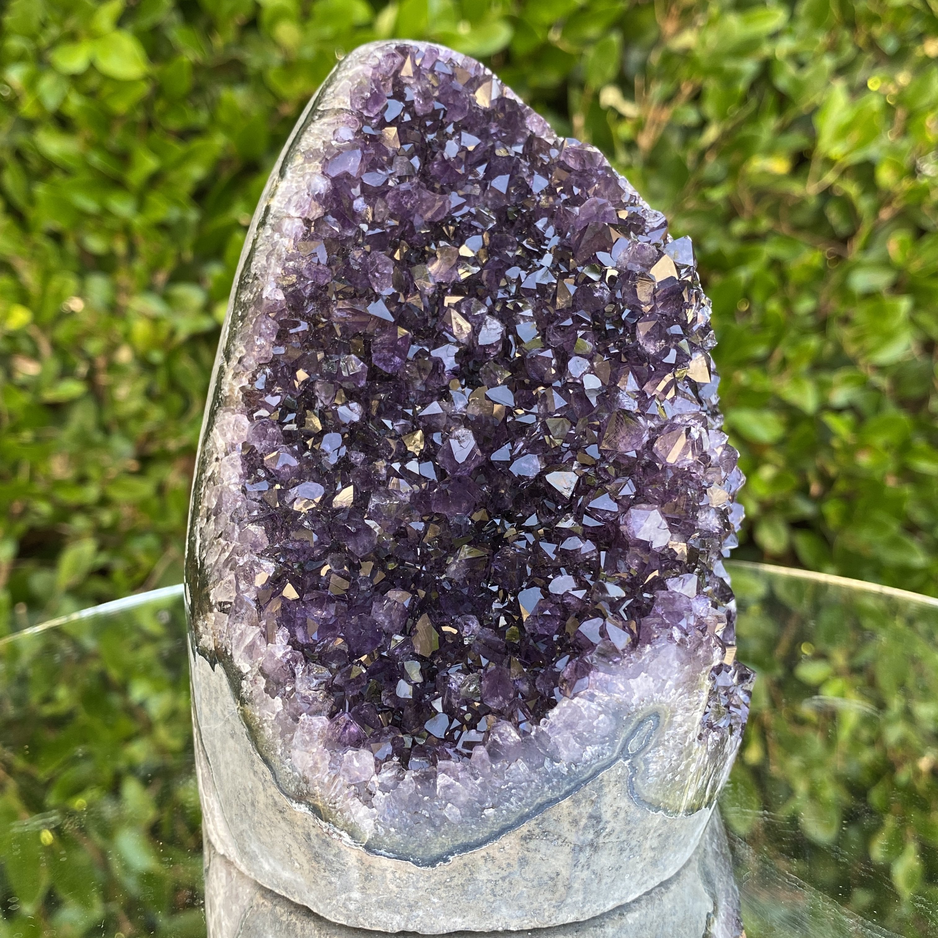 1.718kg 14x12x10cm Grade A+ Big Smooth Crystal Purple Amethyst Geode from Uruguay - Locco Decor
