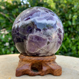 692g 7x7x7cm Purple Banded Chevron Amethyst Sphere from South Africa