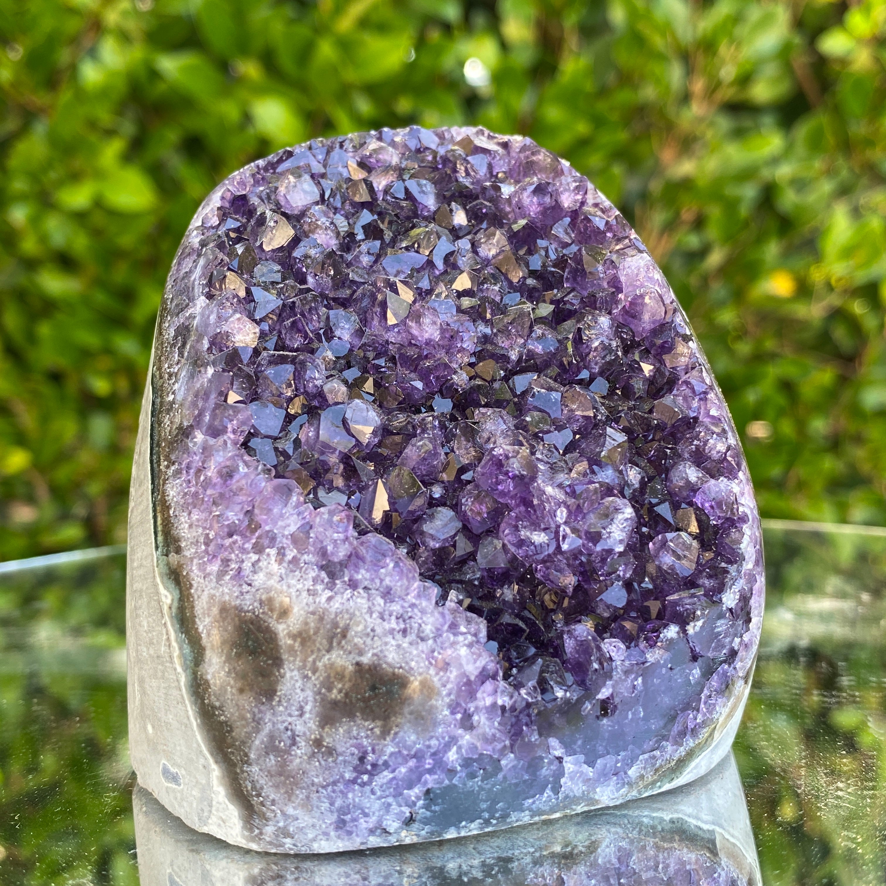 694g 9x9x7cm Grade A+ Big Smooth Crystal Purple Amethyst Geode from Uruguay