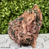 721g 7x9x11cm Brown Rosasite Malachite with Selenite over Dolomite from Morocco
