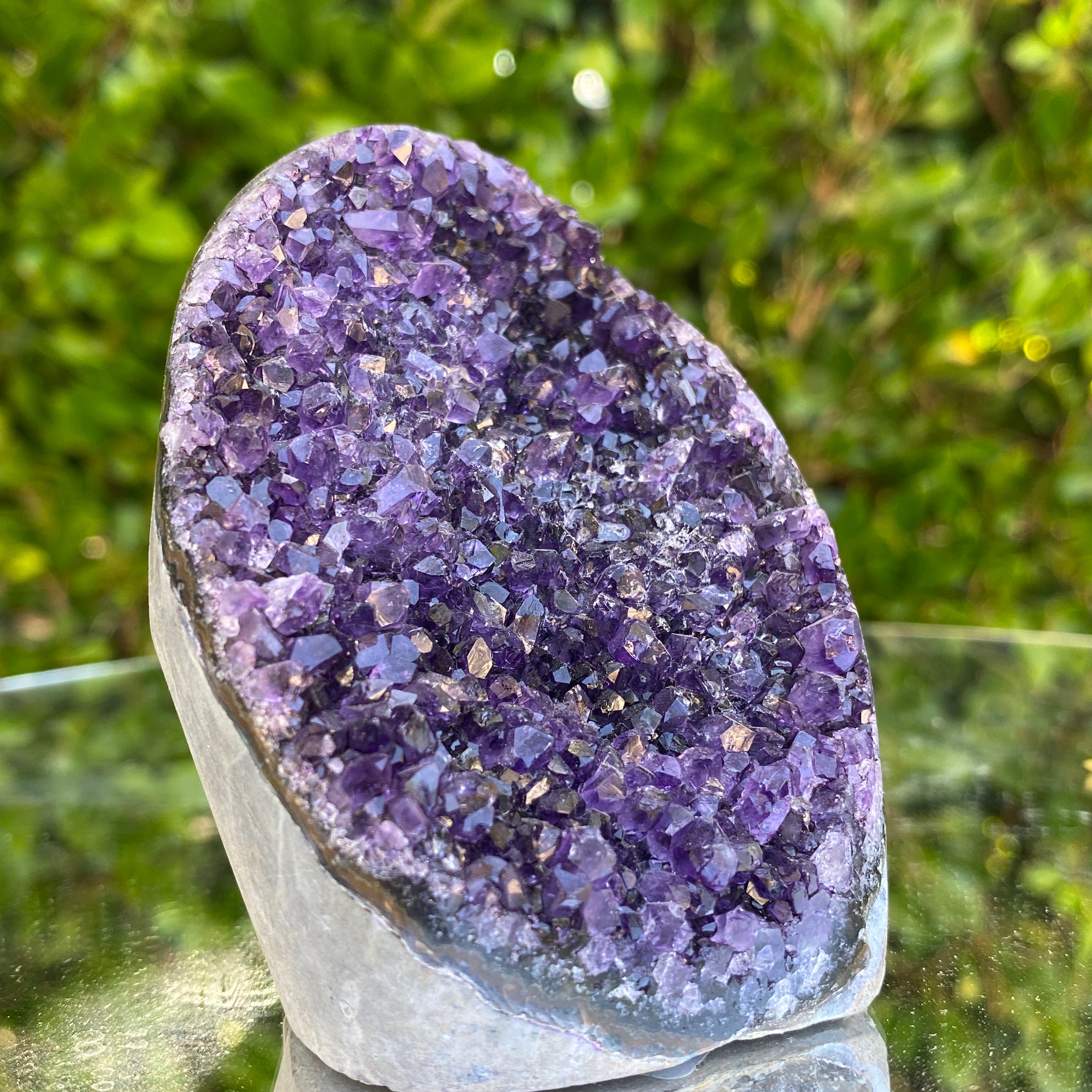 302g 8x7x6cm Grade A+ Big Smooth Crystal Purple Amethyst Geode from Uruguay