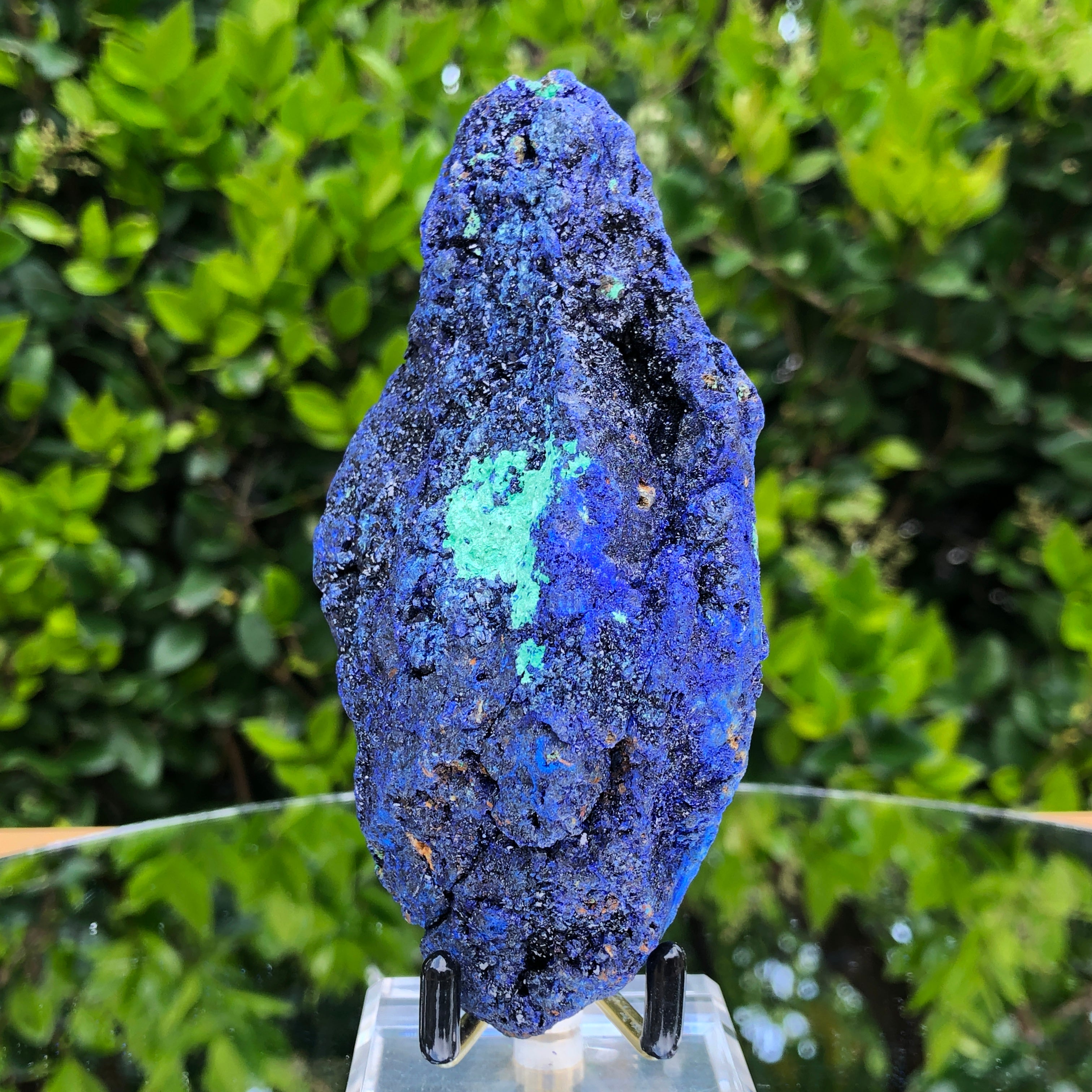 366g 12.5x6x3.7cm Shiny Blue Azurite w/ green Malachite from Sepon Mine, Laos