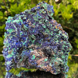 804g 13x12x10cm Shiny Blue Azurite w/ green Malachite from Sepon Mine, Laos