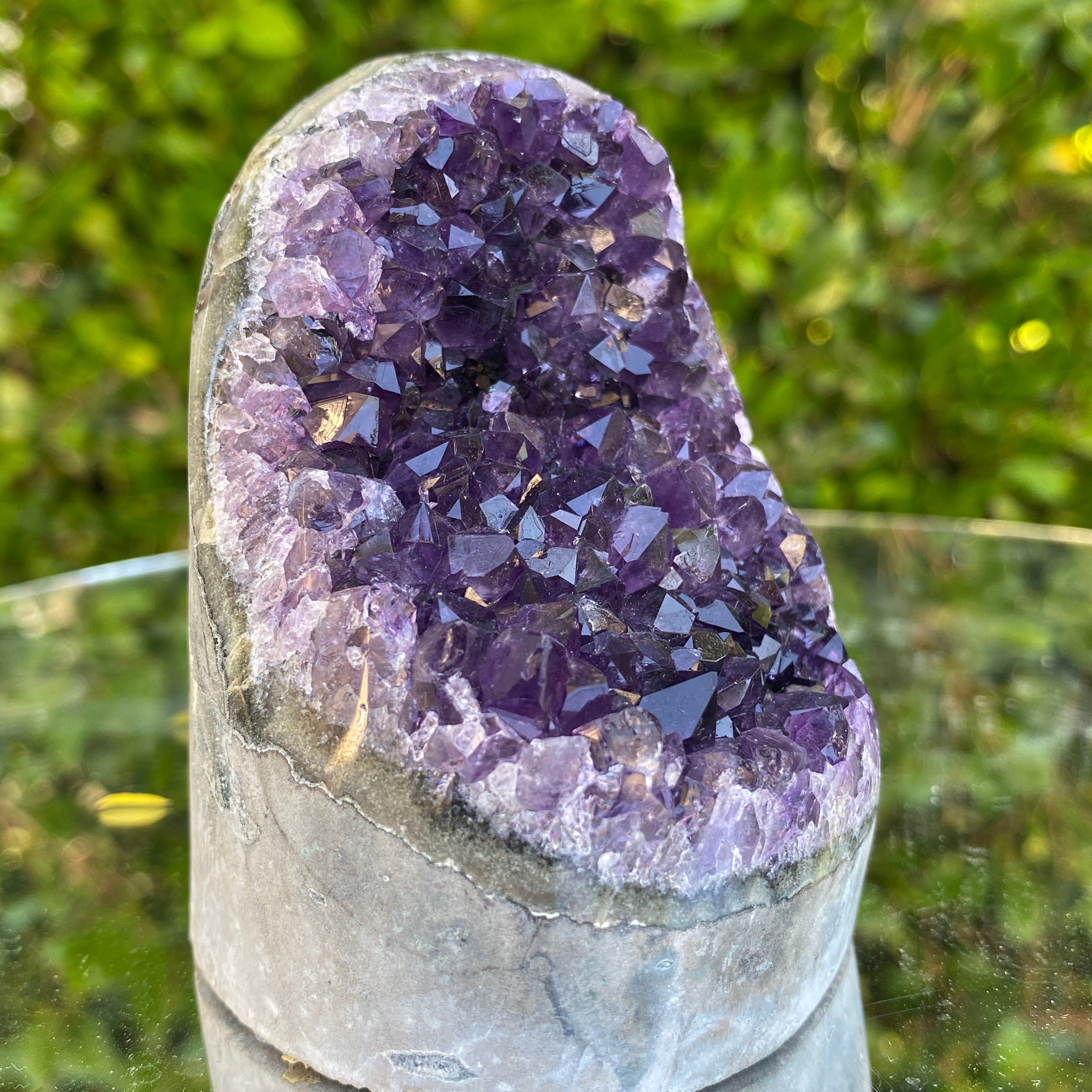 402g 7x7x6cm Grade A+ Big Smooth Crystal Purple Amethyst Geode from Uruguay
