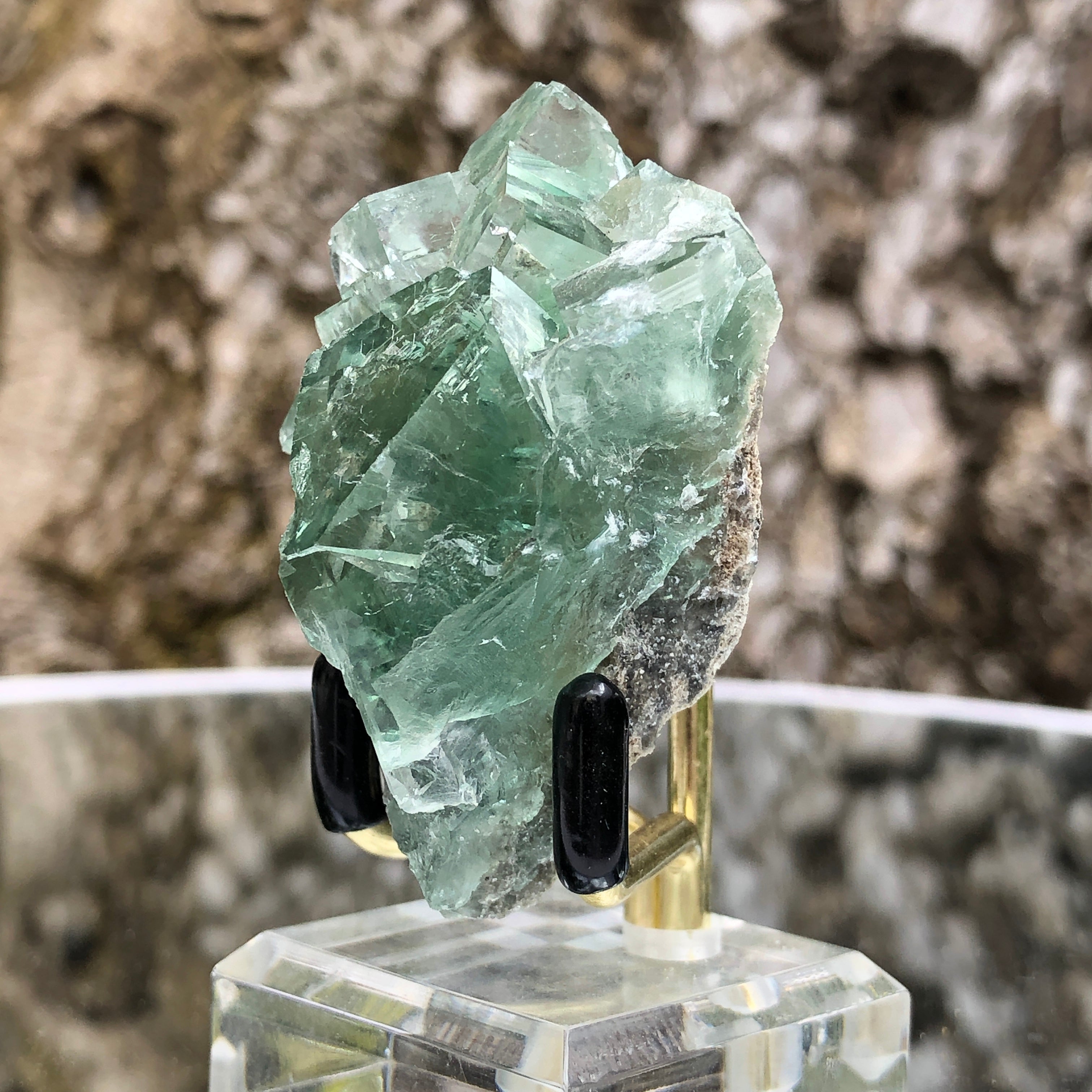60g 6x4x4cm Glass Green and Clear Fluorite from Xianghualing,Hunan,CHINA