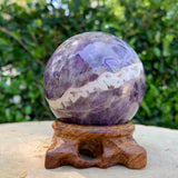 494g 6x6x6cm Purple Banded Chevron Amethyst Sphere from South Africa