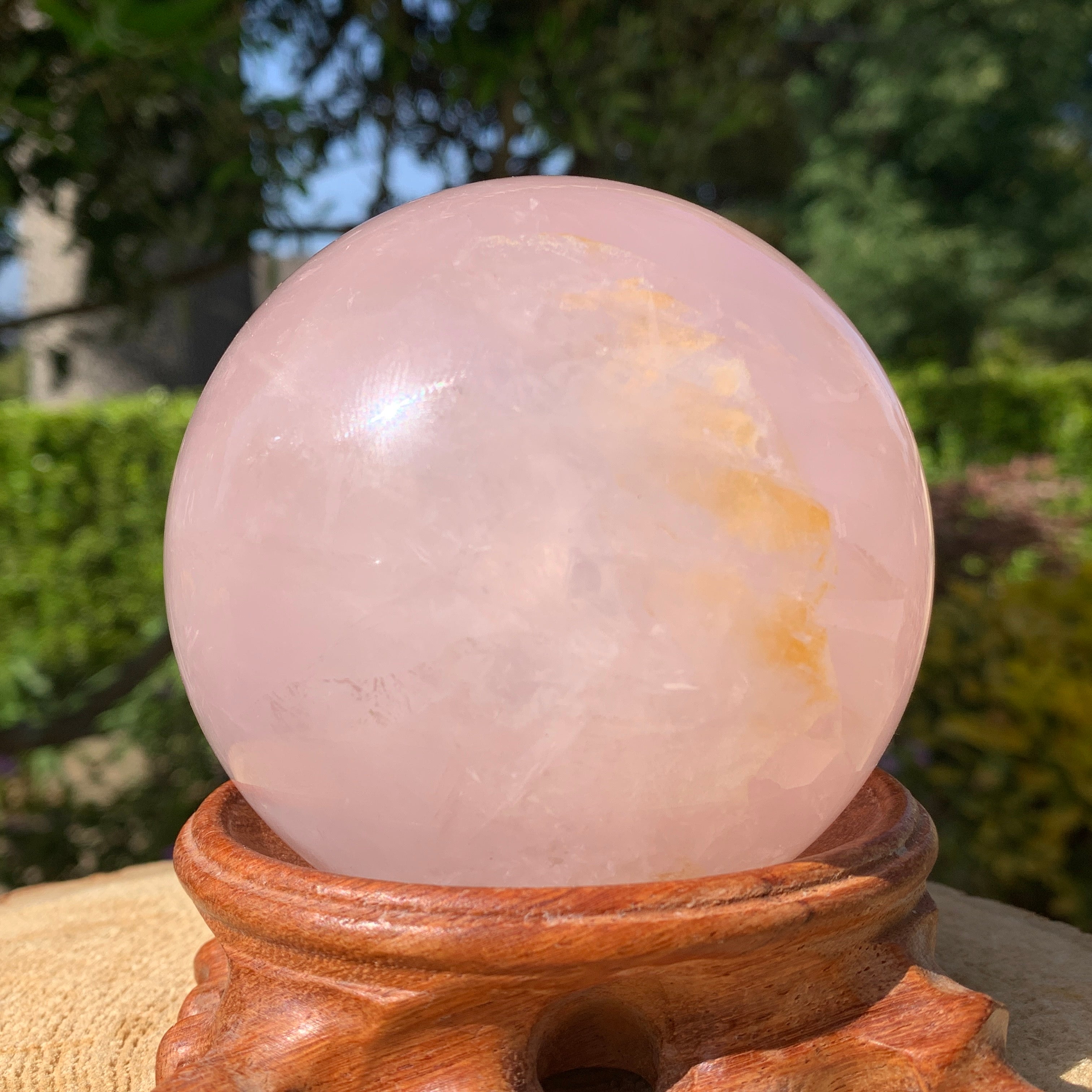 948g 8x8x8cm Pink Rose Quartz Sphere from China