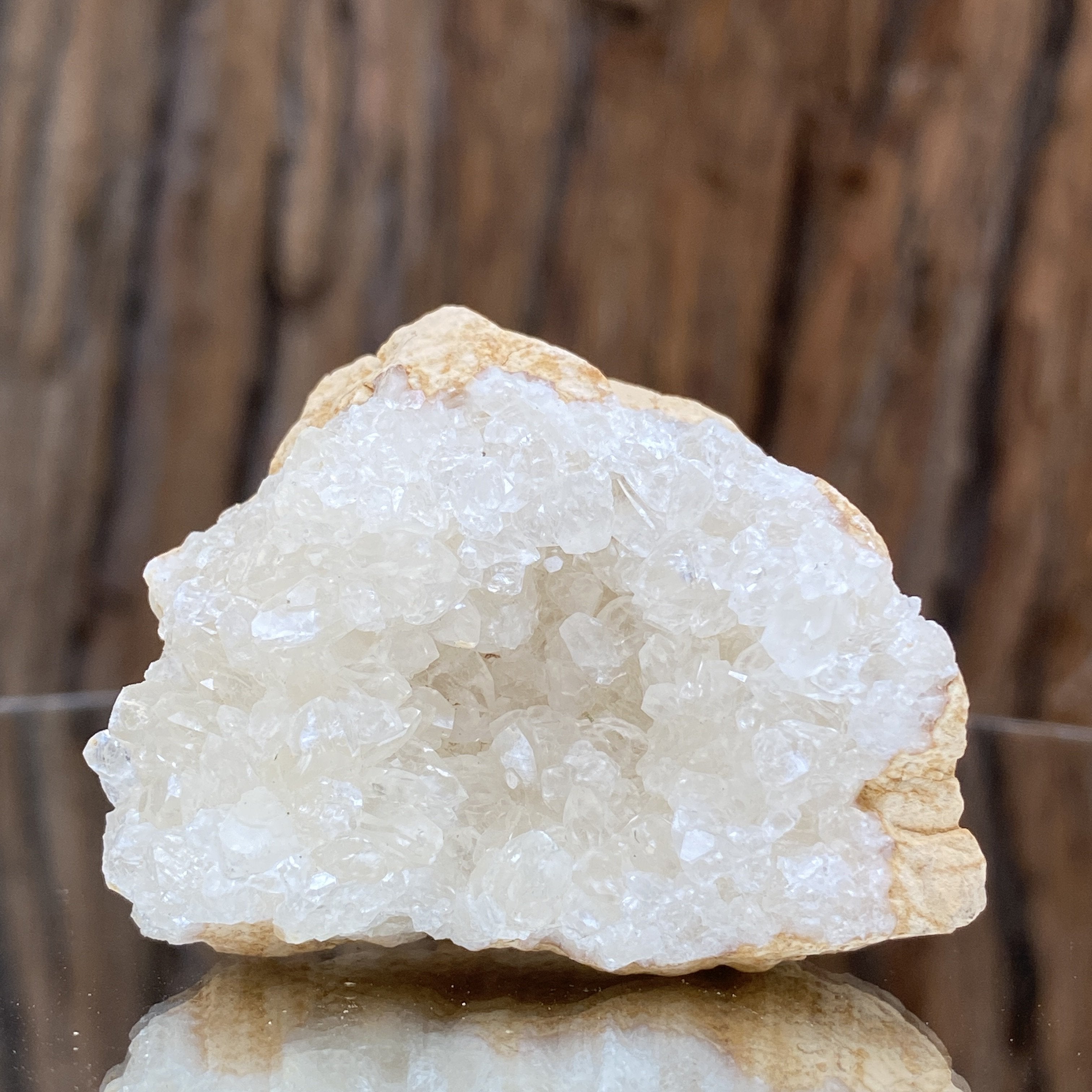 64g 5x4x3cm Clear Calcite Geode from Morocco - Locco Decor