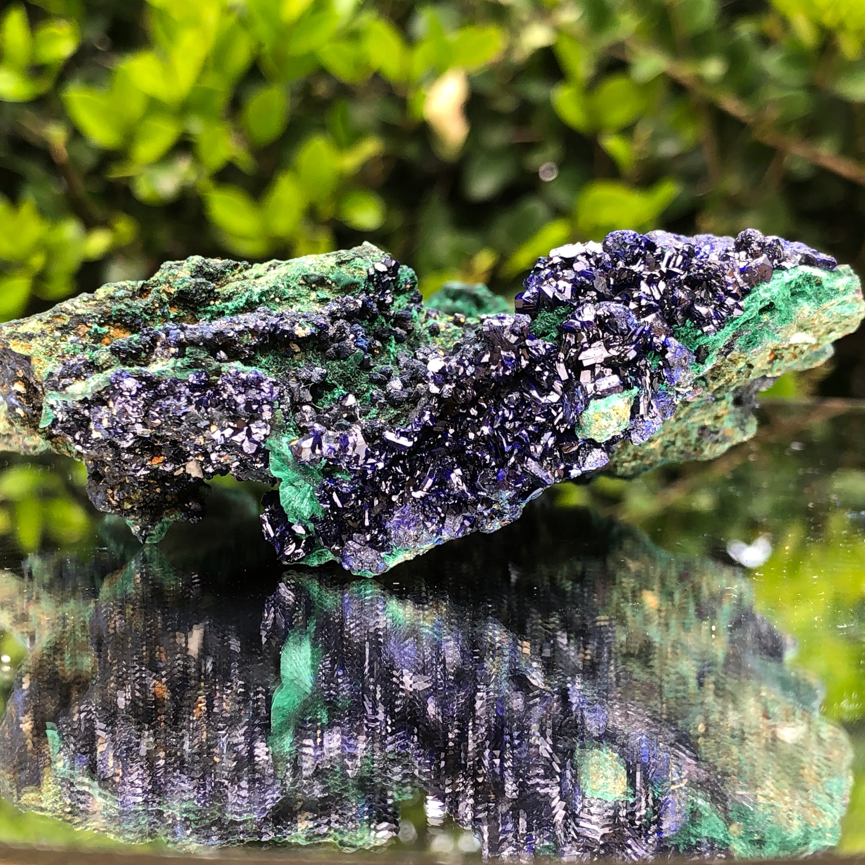 258g 11x10x3.9cm Blue Azurite w/ green Malachite from Sepon Mine, Laos