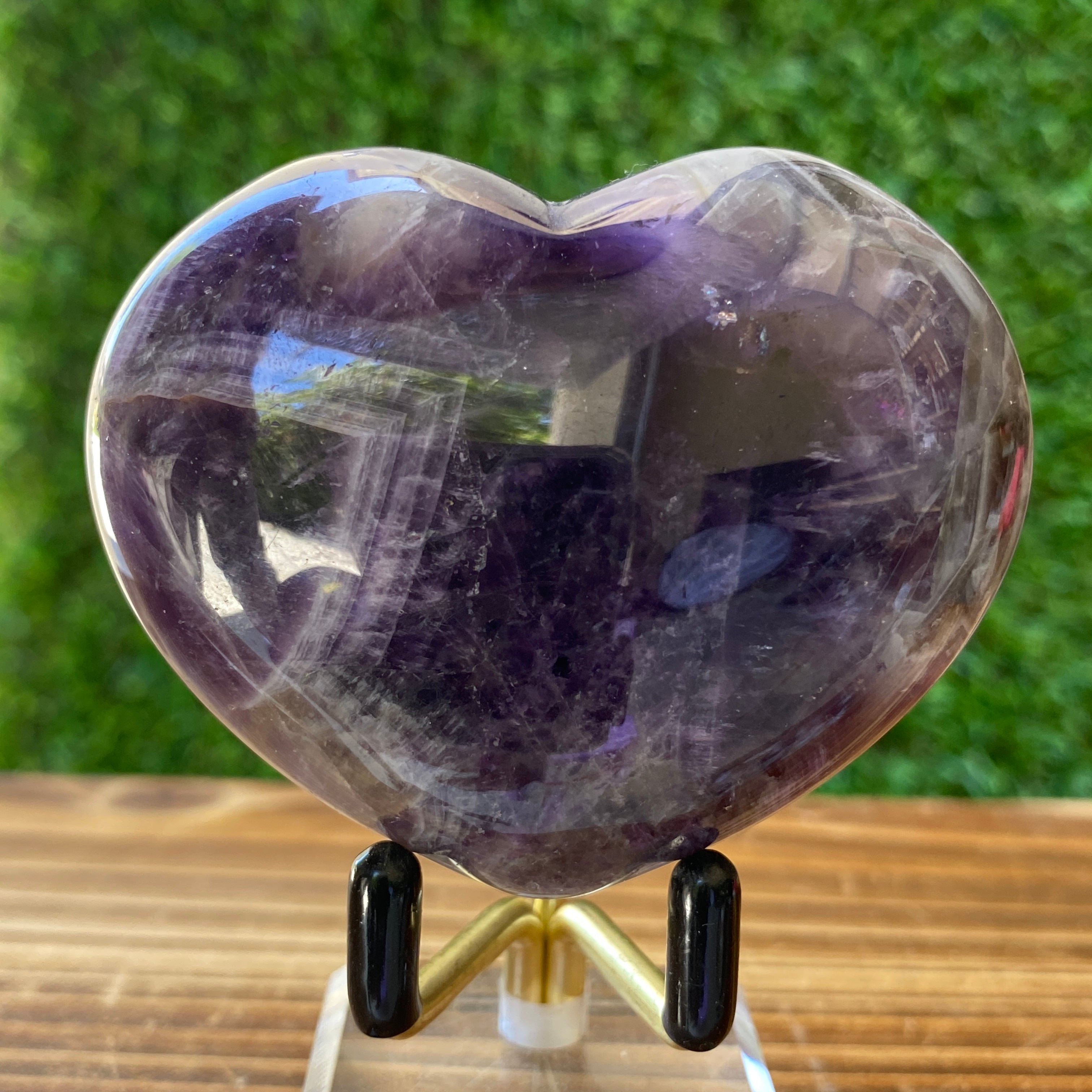 Purple Banded Chevron Amethyst Heart