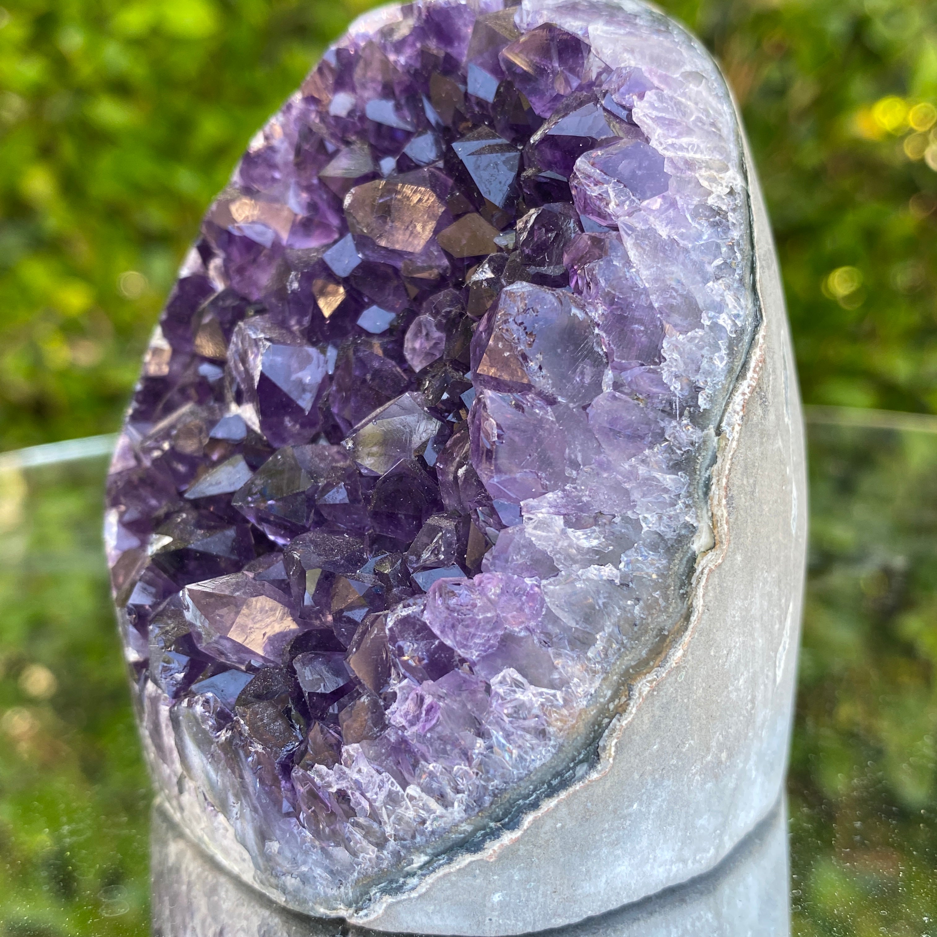 472g 8x8x7cm Grade A+ Big Smooth Crystal Purple Amethyst Geode from Uruguay