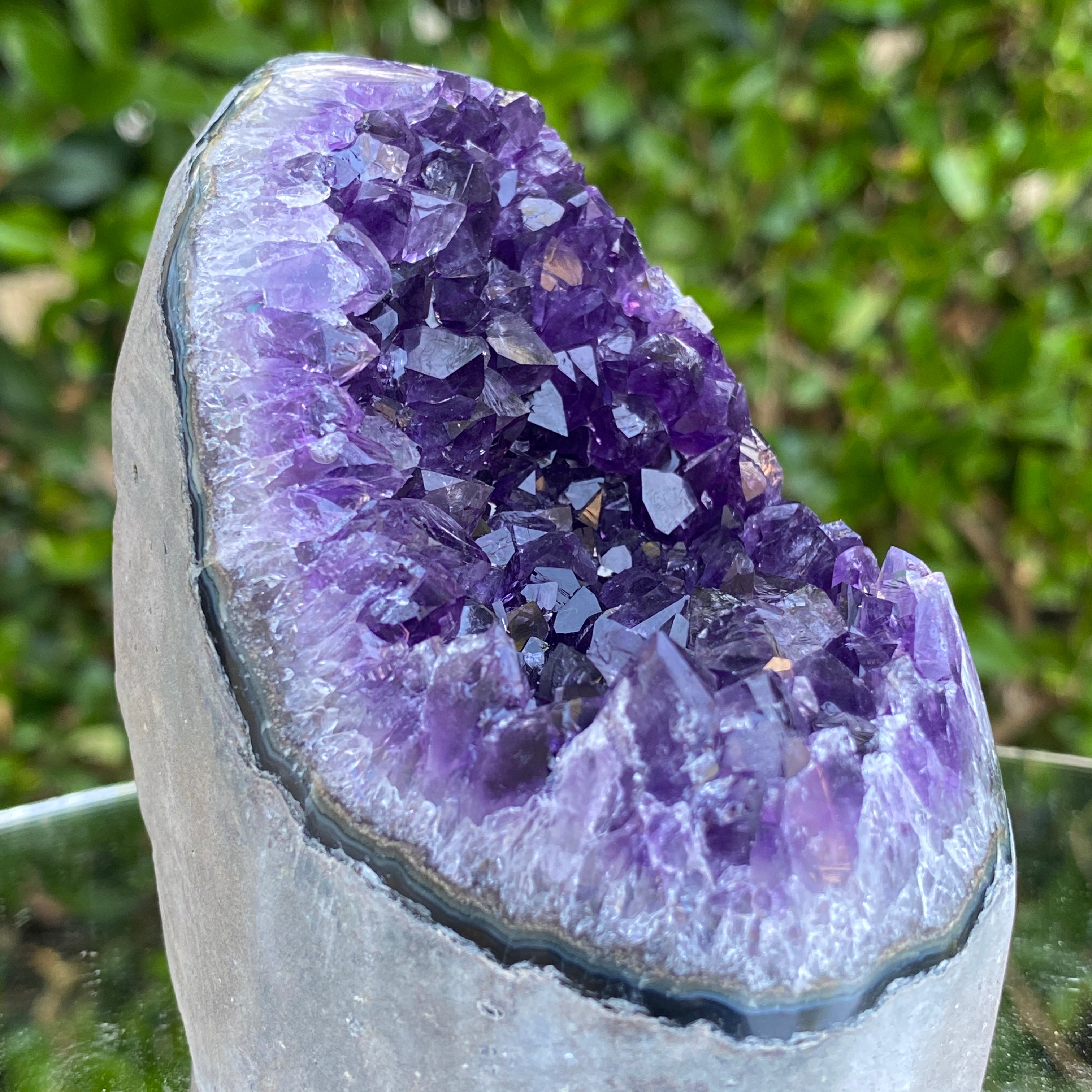 512g 9x8x7cm Grade A+ Big Smooth Crystal Purple Amethyst Geode from Uruguay