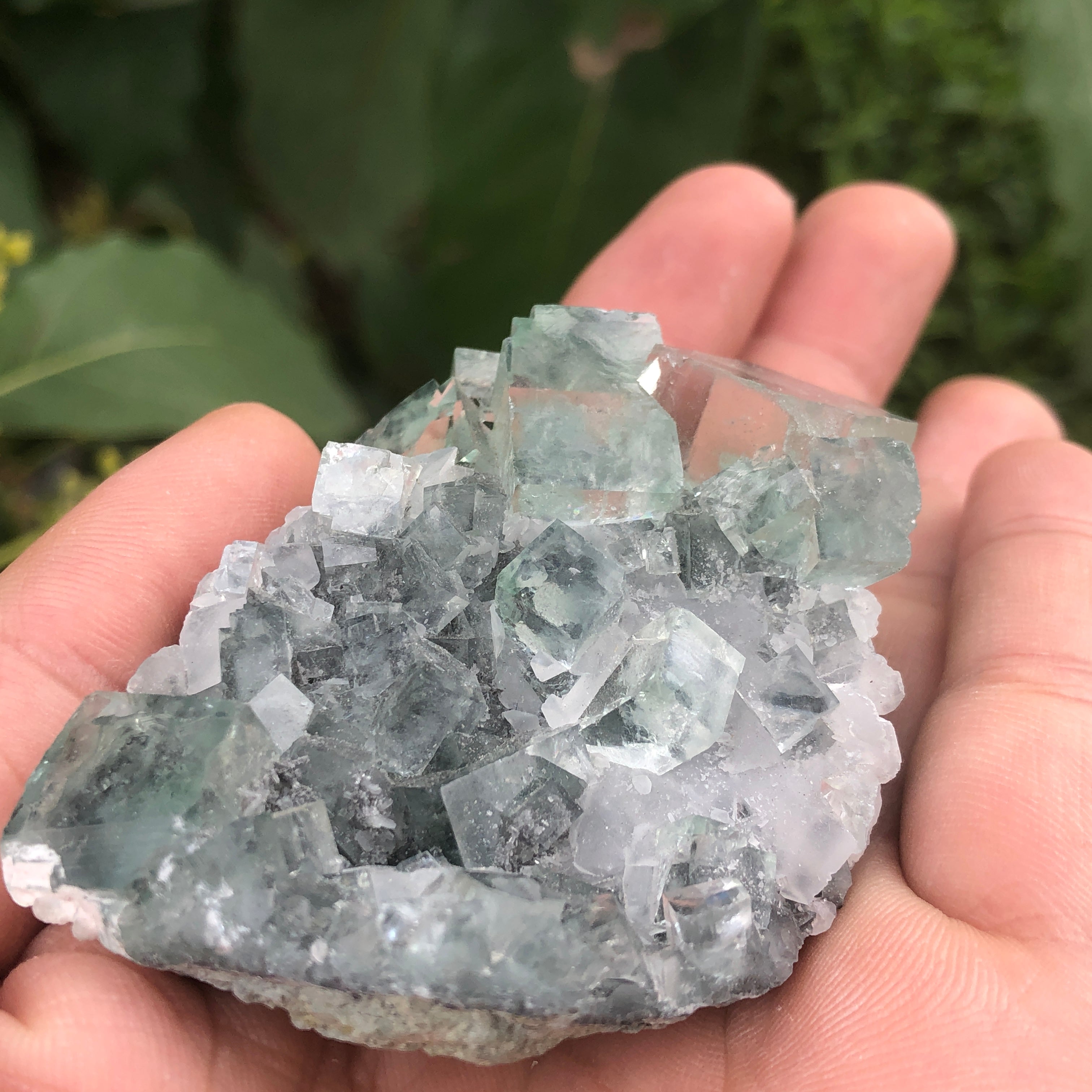 88g 8x5x4cm Glass Green and Clear Fluorite from Xianghualing,Hunan,CHINA