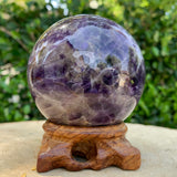 700g 7x7x7cm Purple Banded Chevron Amethyst Sphere from South Africa