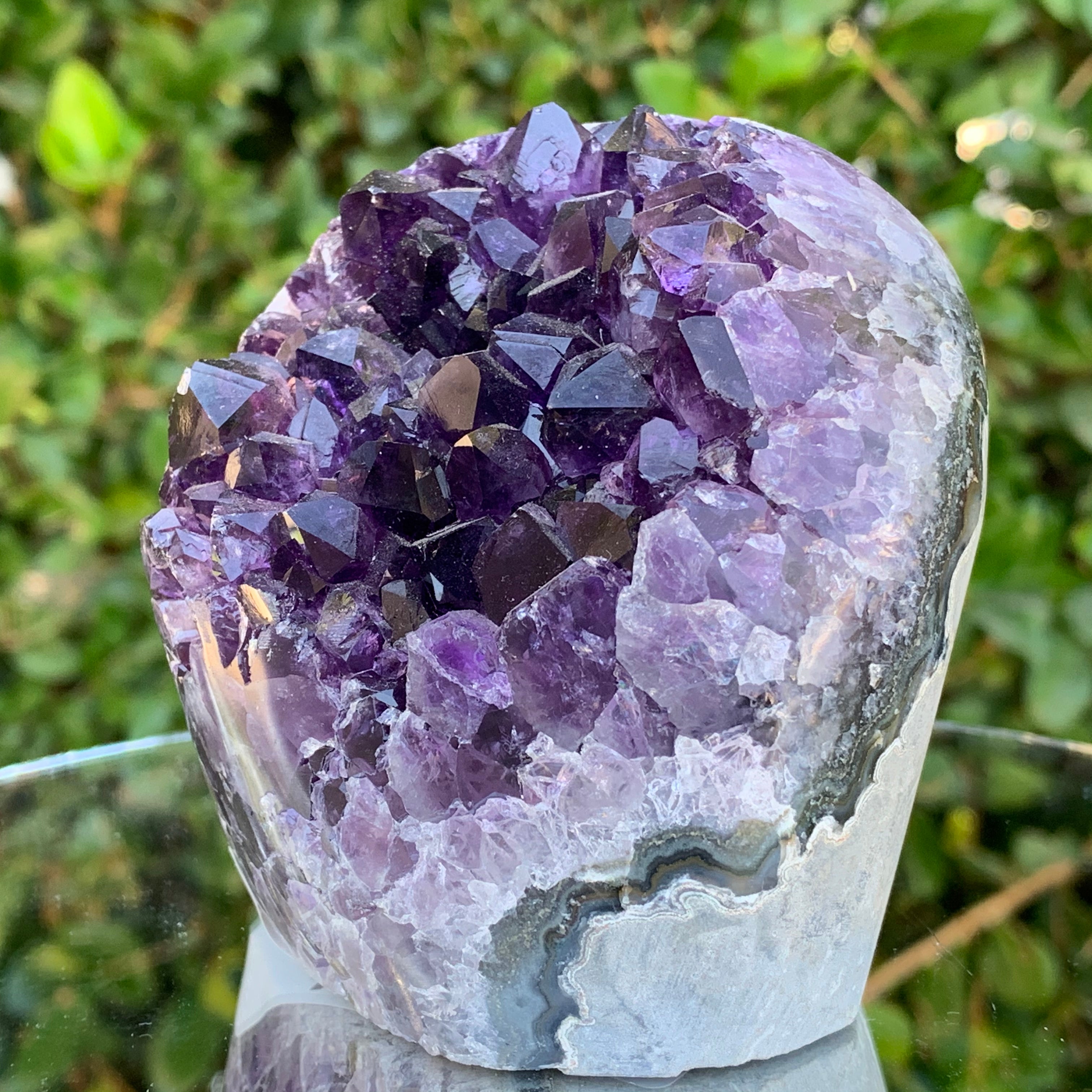 616g 7x6x9cm Purple Amethyst Geode from Uruguay